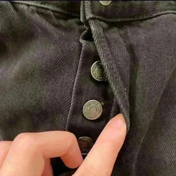 Free People Maggie Mid-Rise Distressed Straight-Leg Jeans Black Soldout - Picture 4 of 11